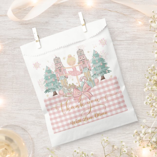 The Nutcracker Ballet Pastel Pink Christmas Blonde Favour Bag (Clipped)