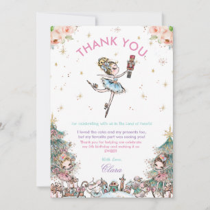 The Nutcracker Christmas Ballet Birthday Party Thank You Card