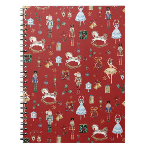 The Nutcracker Christmas Ballet Vintage Red Notebook