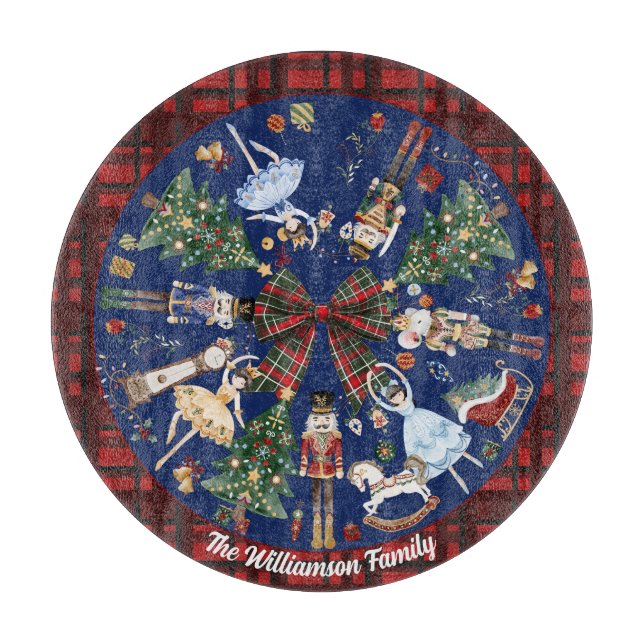 The Nutcracker Christmas Ballet Vintage Watercolor Cutting Board (Front)