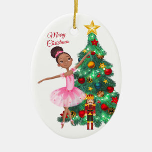 The Nutcracker Clara and The Nutcracker Christmas Ceramic Ornament