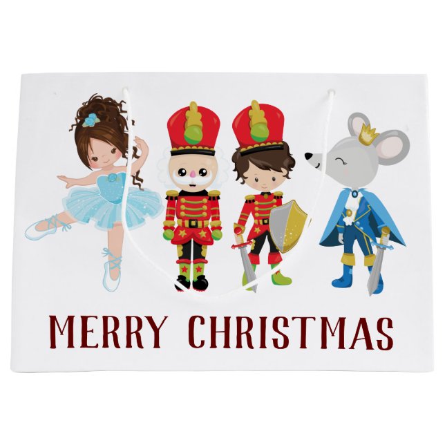 The Nutcracker Clara, Mouse King, Ballet Christmas Large Gift Bag (Front)