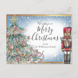 The Nutcracker Custom Name Merry Christmas Postcard