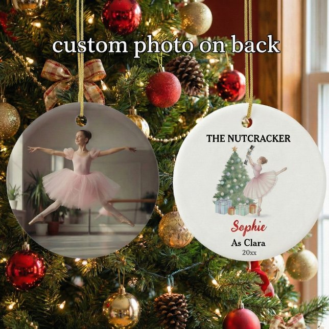 The Nutcracker Custom Name & Photo Ballet Keepsake Ceramic Ornament (Creator Uploaded)
