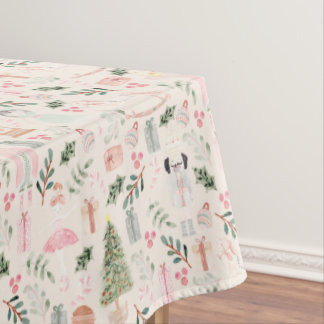 The Nutcracker Holiday Watercolor blush Tablecloth