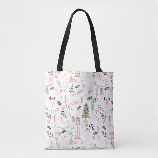 The Nutcracker Holiday Watercolor Tote Bag (Front)