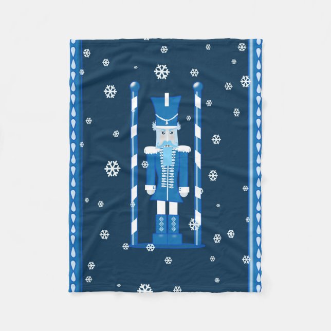 The Nutcracker in Blue Fleece Blanket (Front)