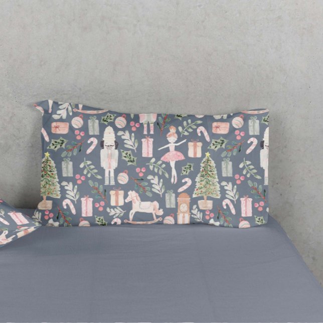 The Nutcracker modern watercolor Pillowcase (the nutcracker set of 2 pillowcases)