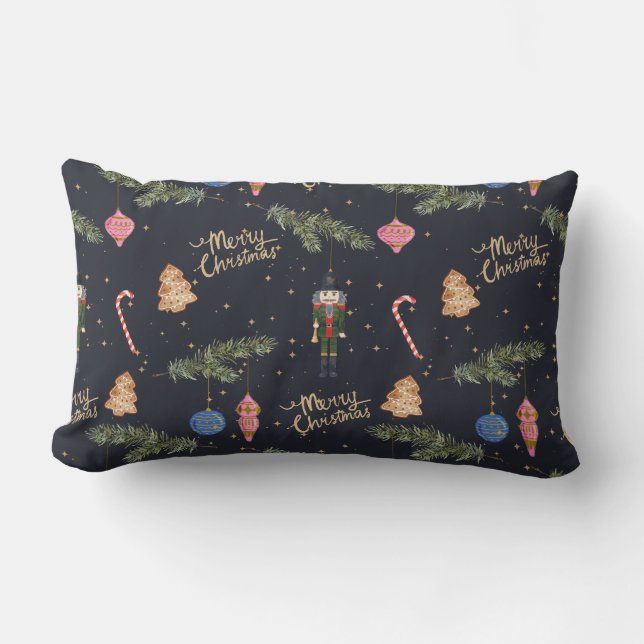 The Nutcracker, navy   Lumbar Cushion (Front)