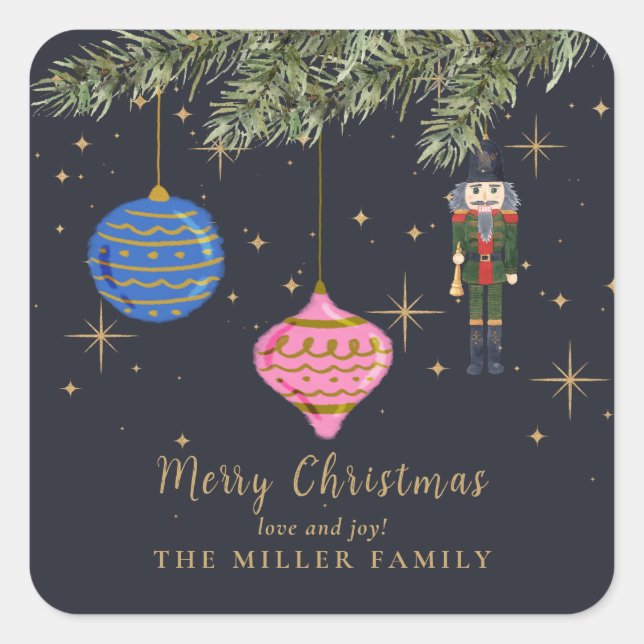 The Nutcracker, navy Square Sticker (Front)
