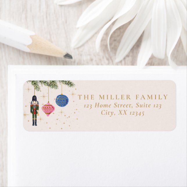 The Nutcracker, pink return address label. Return Address Label (Insitu)