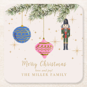 The Nutcracker, pink  Square Paper Coaster