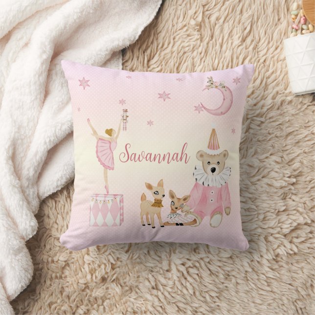 The Nutcracker Suite Personalised Pink Nursery Cushion (Blanket)