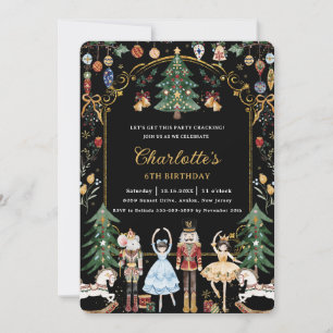 The Nutcracker Vintage Christmas Birthday  Invitation