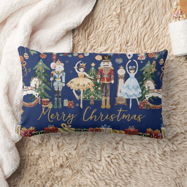 The Nutcracker Vintage Christmas  Lumbar Cushion (Blanket)