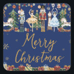 The Nutcracker Vintage Christmas Square Sticker<br><div class="desc">Festive the Nutcracker stickers.  Personalise it with your own wording.  
(c) Somerset Fine Paperie</div>