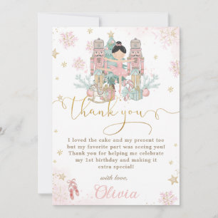 The Nutcracker Winter Onederland 1st Birthday  Thank You Card