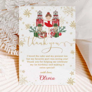 The Nutcracker Winter Onederland 1st Birthday  Thank You Card