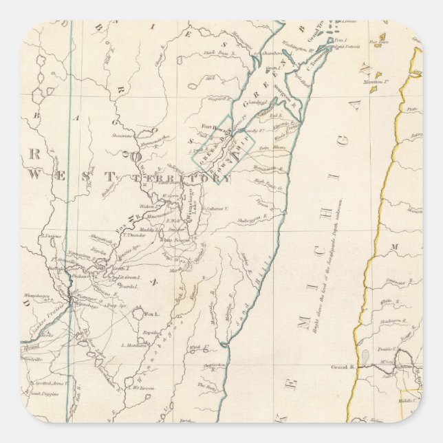 The NW and Mich territories Square Sticker (Front)