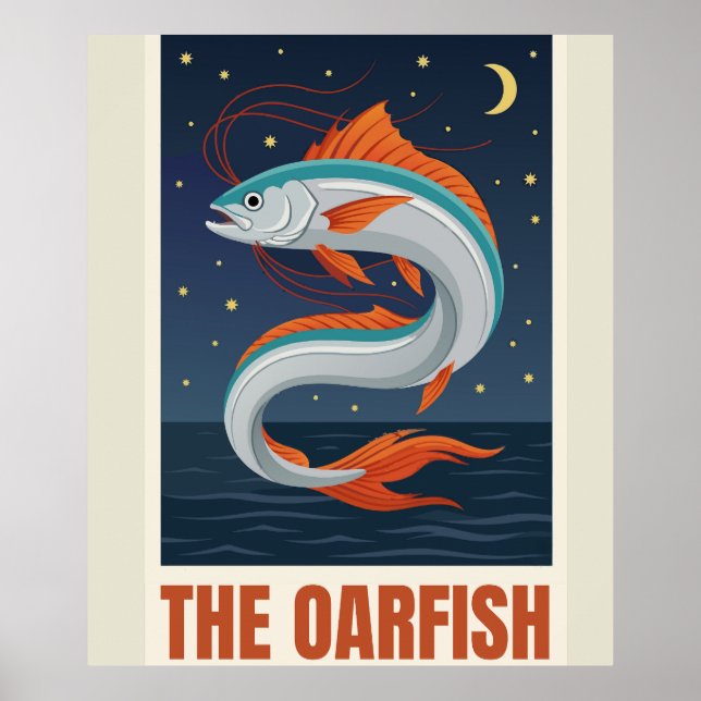 The Oarfish Tarot Card Crescent Moon Celestial Sta Poster (Front)