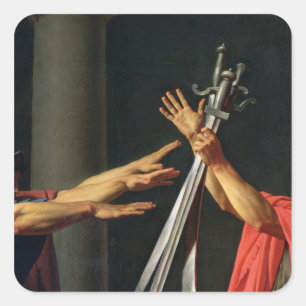The Oath of Horatii, 1784 Square Sticker