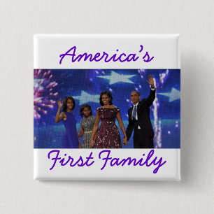 The Obamas: America's 1st Family 15 Cm Square Badge