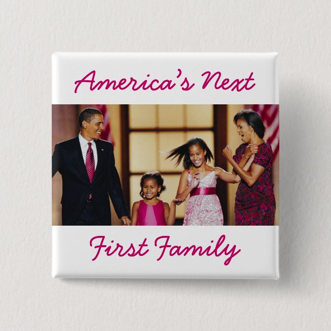 The Obamas: America's Next 1st Family Button (Front)