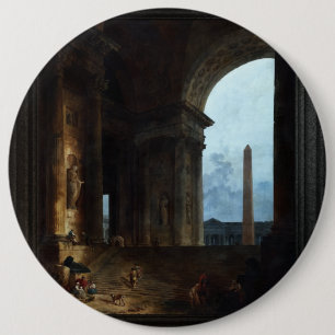 The Obelisk by Hubert Robert 6 Cm Round Badge