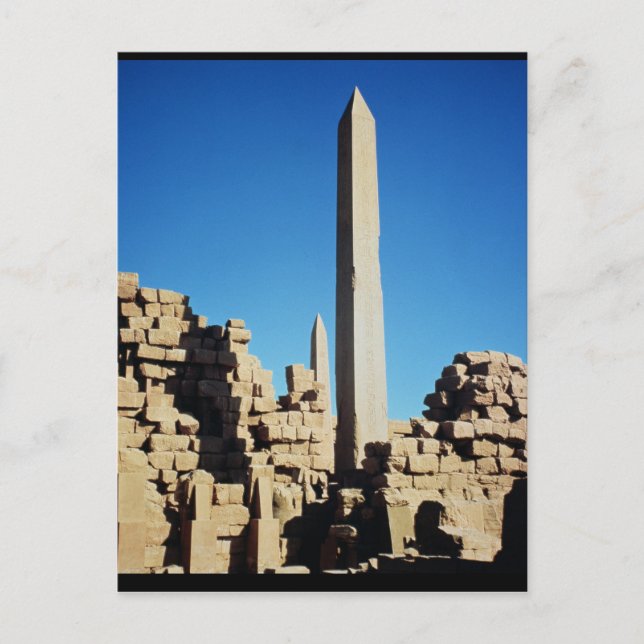 The Obelisks of Tuthmosis I  and Hatshepsut Postcard (Front)