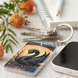 The Obsidian Swan of Moonlit Grace. In the twiligh Key Ring