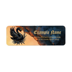 The Obsidian Swan of Moonlit Grace. Return Address Label