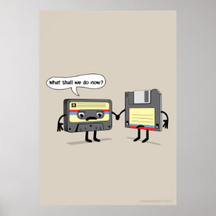 The Obsoletes (Retro Floppy Disc Cassette Tape) Poster