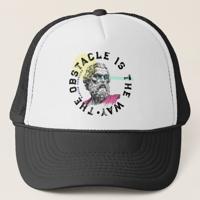 The Obstacle Is The Way – Marcus Aurelius Quote Trucker Hat (Front)