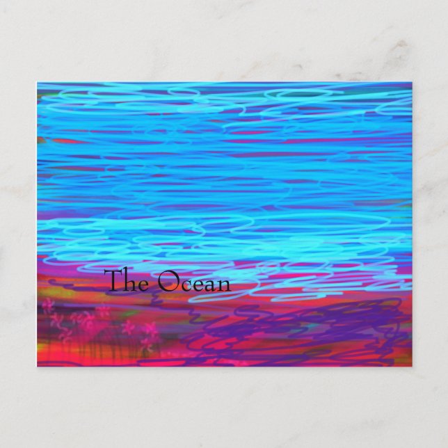 "The Ocean" designed postcard (Front)