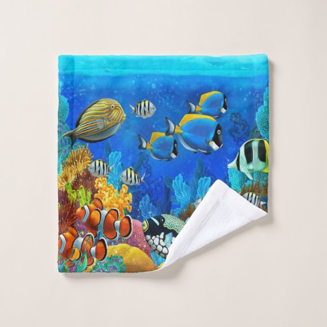 The ocean in the bathroom! bath towel set (Wash Cloth)