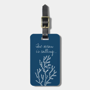 The Ocean is Calling... Custom Teal Blue Seaweed Luggage Tag