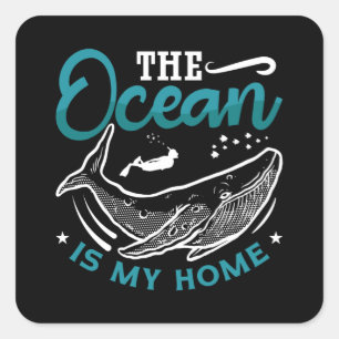 The Ocean Is My Home Freediving Apnoe Freediver Square Sticker