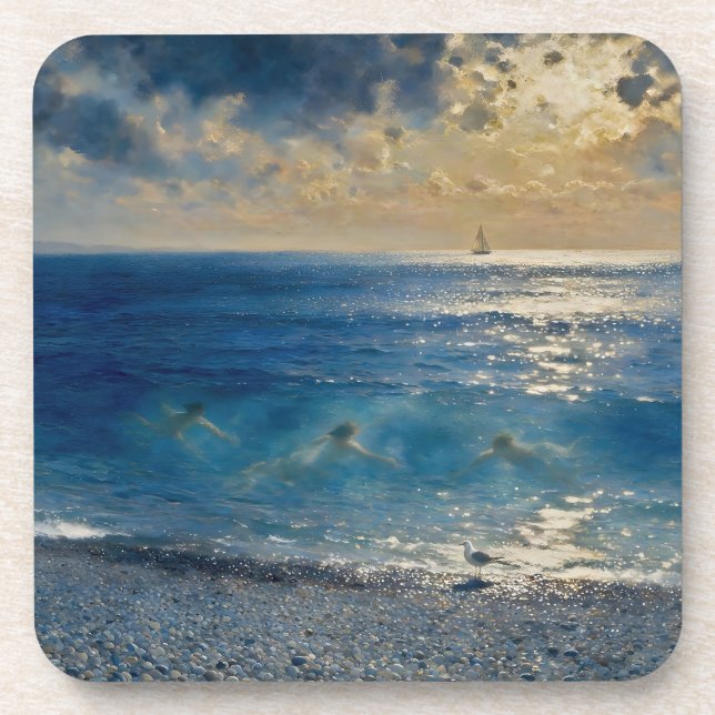 The Ocean Keeps Secrets – A Compelling Seascape Coaster (Front)