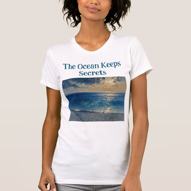 The Ocean Keeps Secrets – A Compelling Seascape T-Shirt (Front)