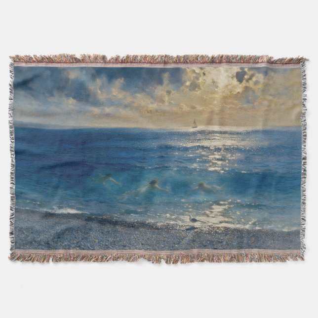 The Ocean Keeps Secrets – A Compelling Seascape Throw Blanket (Front)