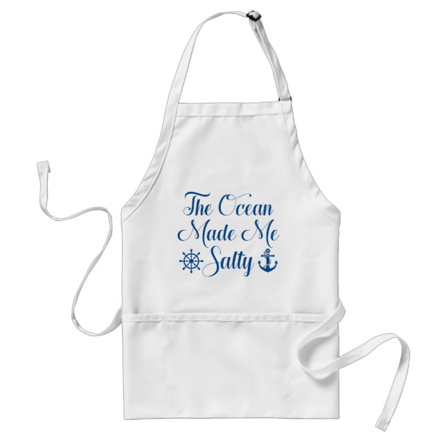 The Ocean Made Me Salty Standard Apron (Front)
