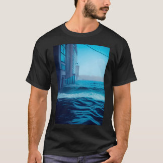 The Ocean Sea Wave In City. T-Shirt