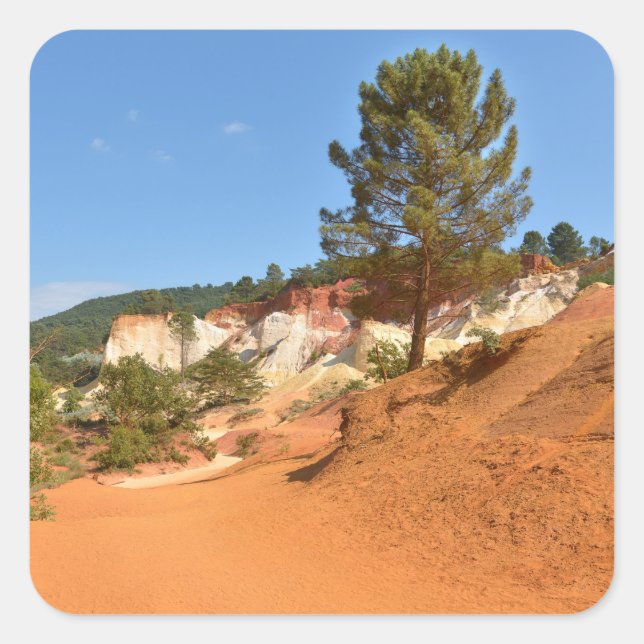 The ochre of Luberon in France Postcard  Square Sticker (Front)