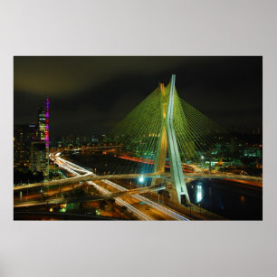The Octavio Frias de Oliveira bridge Sao Paulo Poster