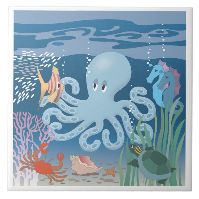 The Octopus large ceramic tile (Front)