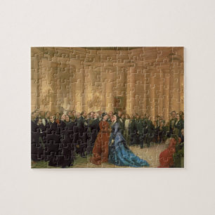 The Odeon Theatre, Paris, 1869 (oil on canvas) Jigsaw Puzzle