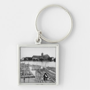 The Oder at Breslau  Poland, c.1910 Key Ring