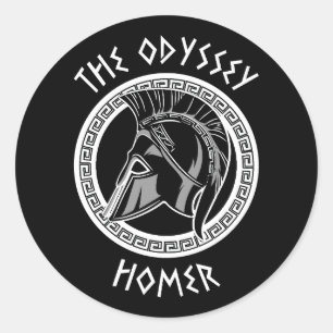 The Odyssey Homer Greek Helmet Ancient Mythology I Classic Round Sticker