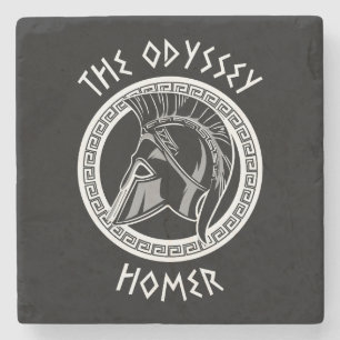 The Odyssey Homer Greek Helmet Ancient Mythology I Stone Coaster