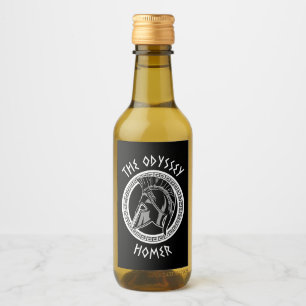 The Odyssey Homer Greek Helmet Ancient Mythology I Wine Label